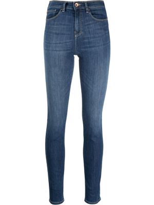 Emporio Armani embroidered-logo skinny jeans - Blue