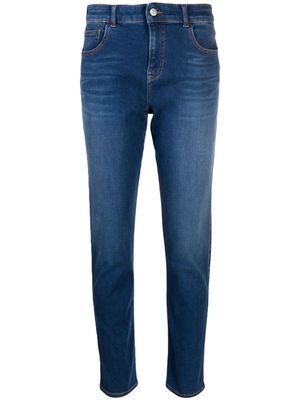 Emporio Armani embroidered-logo straigh-leg jeans - Blue