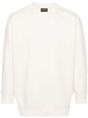 Emporio Armani embroidered-logo sweatshirt - Neutrals