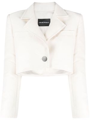 Emporio Armani faille cropped jacket - Neutrals