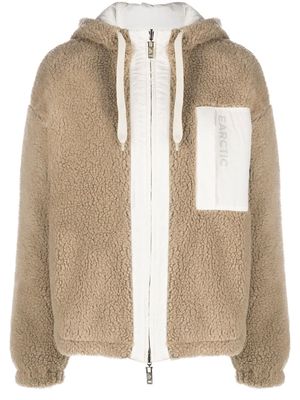 Emporio Armani faux shearling hooded jacket - Neutrals