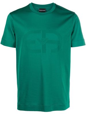 Emporio Armani flocked-logo cotton T-shirt - Green