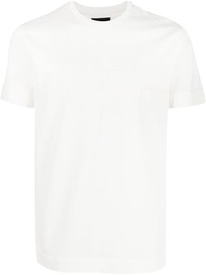 EMPORIO ARMANI flocked-logo cotton T-shirt - White