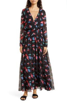 Emporio Armani Floral Long Sleeve Maxi Dress in Fantasia