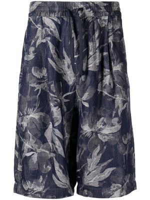 Emporio Armani floral-pattern Bermuda shorts - Blue