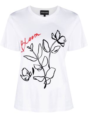 Emporio Armani floral-print short-sleeve T-shirt - White