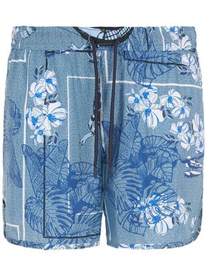 Emporio Armani floral-print shorts - Blue