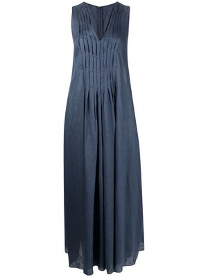 Emporio Armani fully-pleated midi dress - Blue