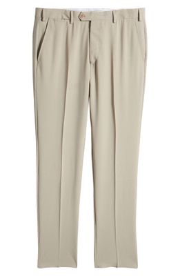 Emporio Armani G-Line Flat Front Wool Pants in Beige/Khaki