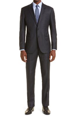 Emporio Armani G-Line Microbox Grey Wool Suit in Solid Dark Grey