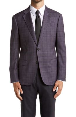 Emporio Armani G Line Plaid Super 130s Wool Blazer in Purple