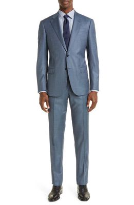 Emporio Armani G-Line Virgin Wool Suit in Solid Light Blue