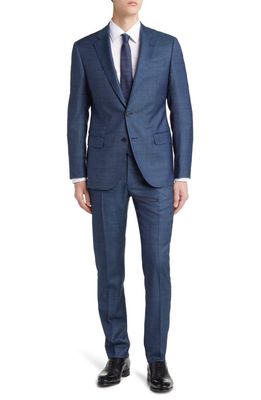 Emporio Armani G-Line Virgin Wool Suit in Solid Medium Blue