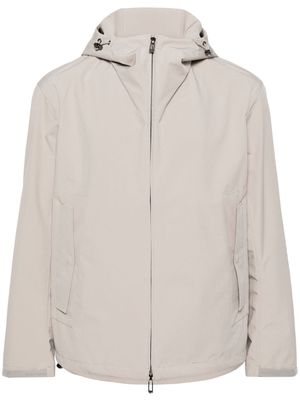 Emporio Armani gabardine-weave hooded jacket - Neutrals