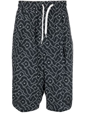 Emporio Armani geometric pattern shorts - Black