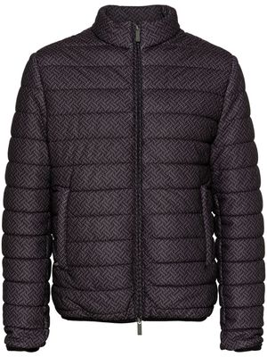 Emporio Armani geometric-print quilted jacket - Black