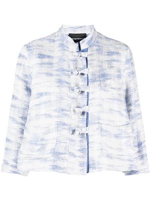 Emporio Armani gradient-patterned jacquard jacket - Blue