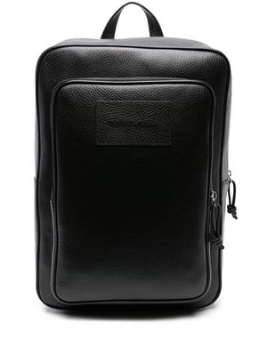Emporio Armani grained-leather backpack - Black