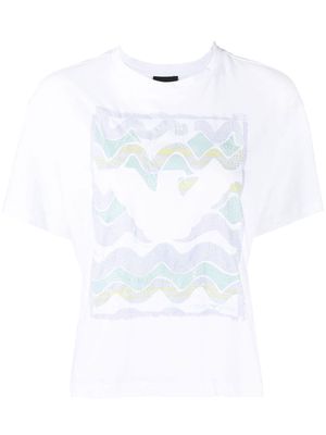 Emporio Armani graphic-print detail T-shirt - White
