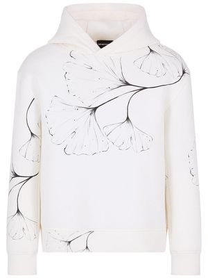 Emporio Armani graphic-print hoodie - White