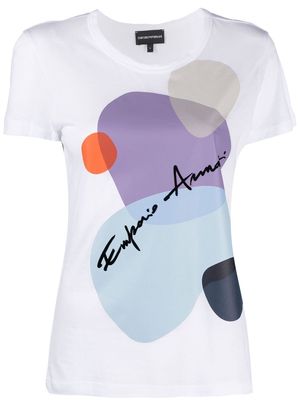 Emporio Armani graphic-print round-neck T-shirt - White