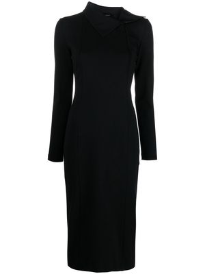 Emporio Armani half-zip knee-length dress - Black