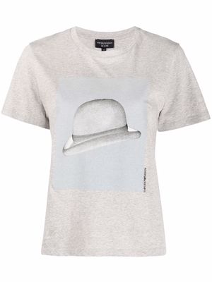 Emporio Armani hat print T-shirt - Grey