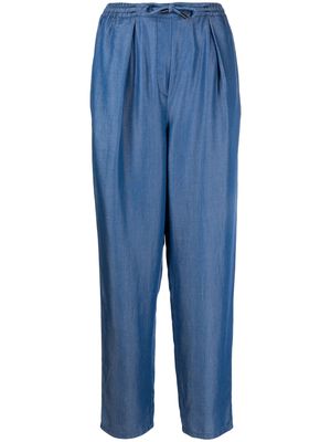 Emporio Armani high-waist drawstring trousers - Blue