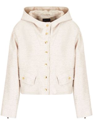 Emporio Armani hooded crop jacket - Neutrals