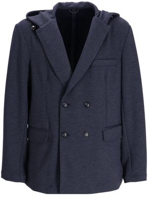 Emporio Armani hooded double-breasted blazer - Blue