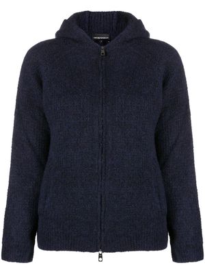 Emporio Armani hooded knit cardigan - Blue