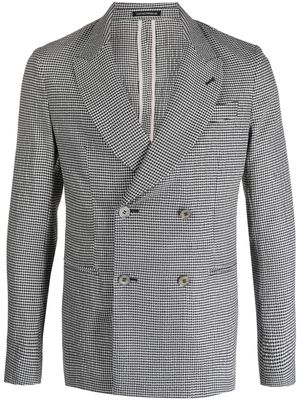 Emporio Armani houndstooth double-breasted blazer - Black