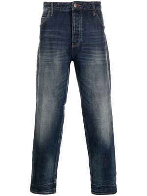 Emporio Armani J69 logo-patch straight-leg jeans - Blue