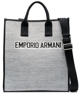 Emporio Armani jacquard-logo tote bag - Blue