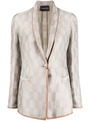 Emporio Armani jacquard single-breasted jacket - Neutrals