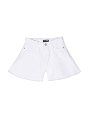 Emporio Armani Kids above-knee cotton shorts - White