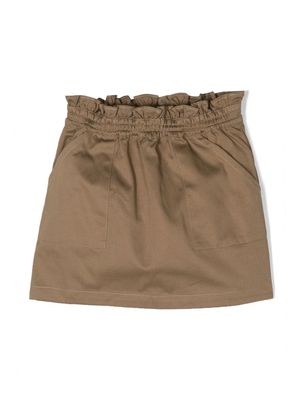 Emporio Armani Kids above-knee cotton skirt - Brown