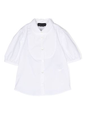 Emporio Armani Kids bib-collar cotton shirt - White