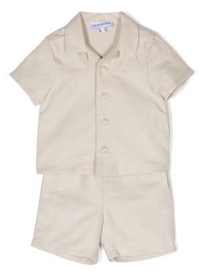 Emporio Armani Kids button-up shirt & shorts set - Neutrals