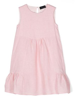 Emporio Armani Kids check-pattern linen dress - Pink