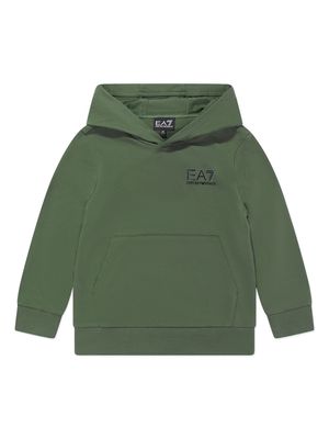 Emporio Armani Kids Core Identity Boy cotton hoodie - Green