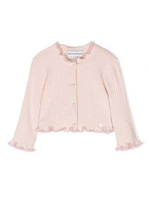 Emporio Armani Kids cropped ribbed cardigan - Pink