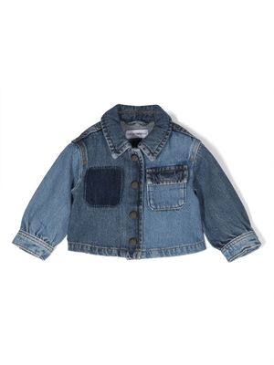 Emporio Armani Kids denim-patchwork cotton jacket - Blue