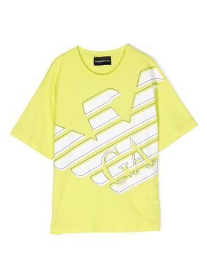 Emporio Armani Kids Eagle-print cotton T-shirt - Green