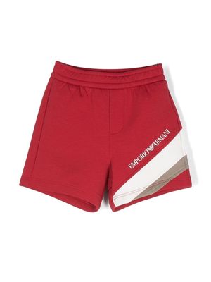 Emporio Armani Kids elasticated track shorts - Red