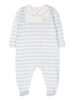 Emporio Armani Kids embroidered-detail striped pyjamas - Blue