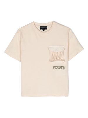 Emporio Armani Kids flap-pocket cotton T-shirt - Neutrals