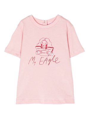 Emporio Armani Kids graphic-print cotton T-shirt - Pink
