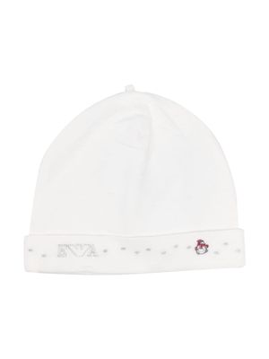 Emporio Armani Kids Hello Winter Penguin logo-embellished hat - White