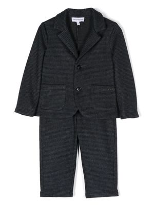 Emporio Armani Kids houndstooth-pattern trouser set - Blue